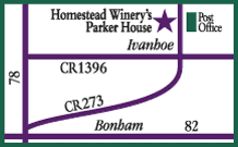 Homestead Vineyards Winery - Ivanhoe Map